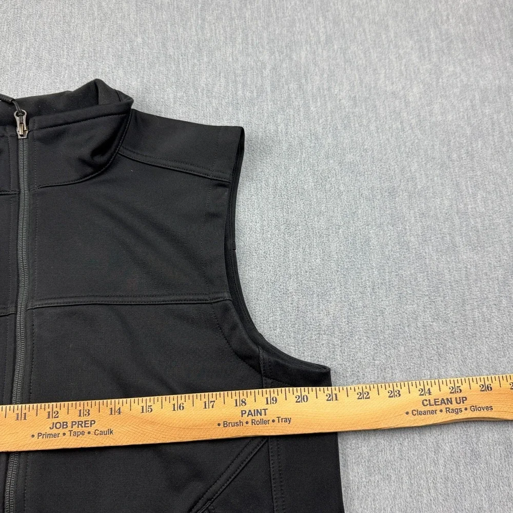 The North Face Vest Mens Medium Black Ridgewall Softshell Full Zip Windwall Logo